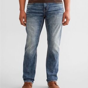 BKE Nolan Men's Blue Washed Straight stretch Leg Jeans 36 x 32